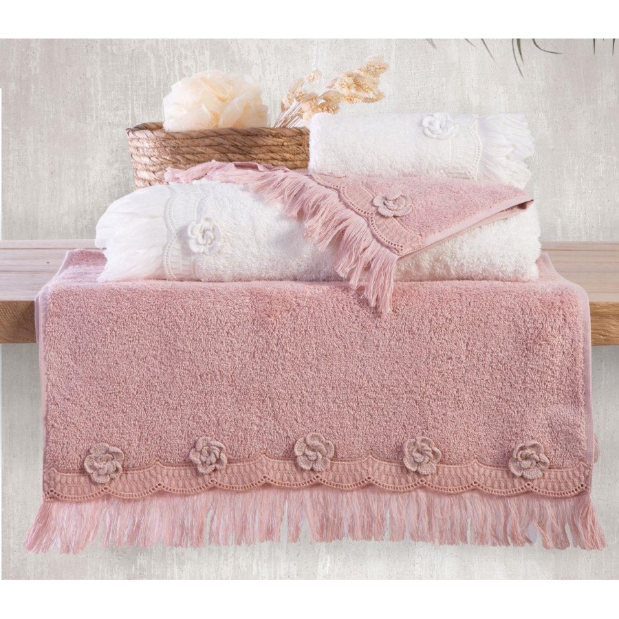 Σετ Πετσέτες 3 Τεμαχίων Adorable 30X50 - 50X90 - 70X140 Pink Nef-Nef
