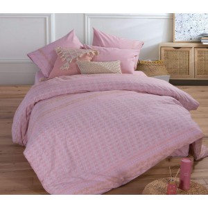 Σετ Σεντόνια King Size Με λάστιχο Asher 180X200+32 Pink Nef-Nef