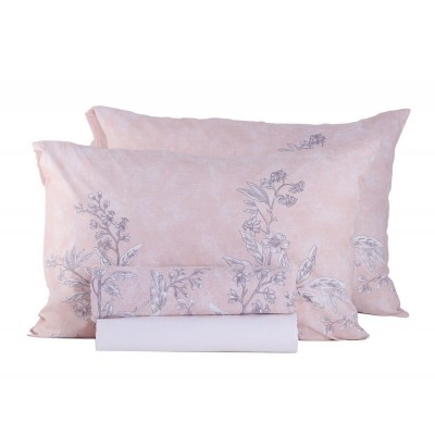 Σετ Σεντόνια King Size Με λάστιχο Salvia-22 180X200+32 Pink Nef-Nef Σετ Σεντόνια King Size Με λάστιχο Salvia-22 180X200+32 Pink Nef-Nef