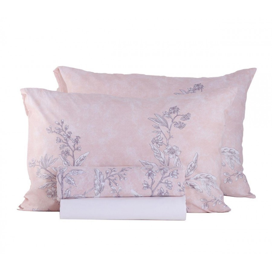 Σετ Σεντόνια King Size Με λάστιχο Salvia-22 180X200+32 Pink Nef-Nef Σετ Σεντόνια King Size Με λάστιχο Salvia-22 180X200+32 Pink Nef-Nef