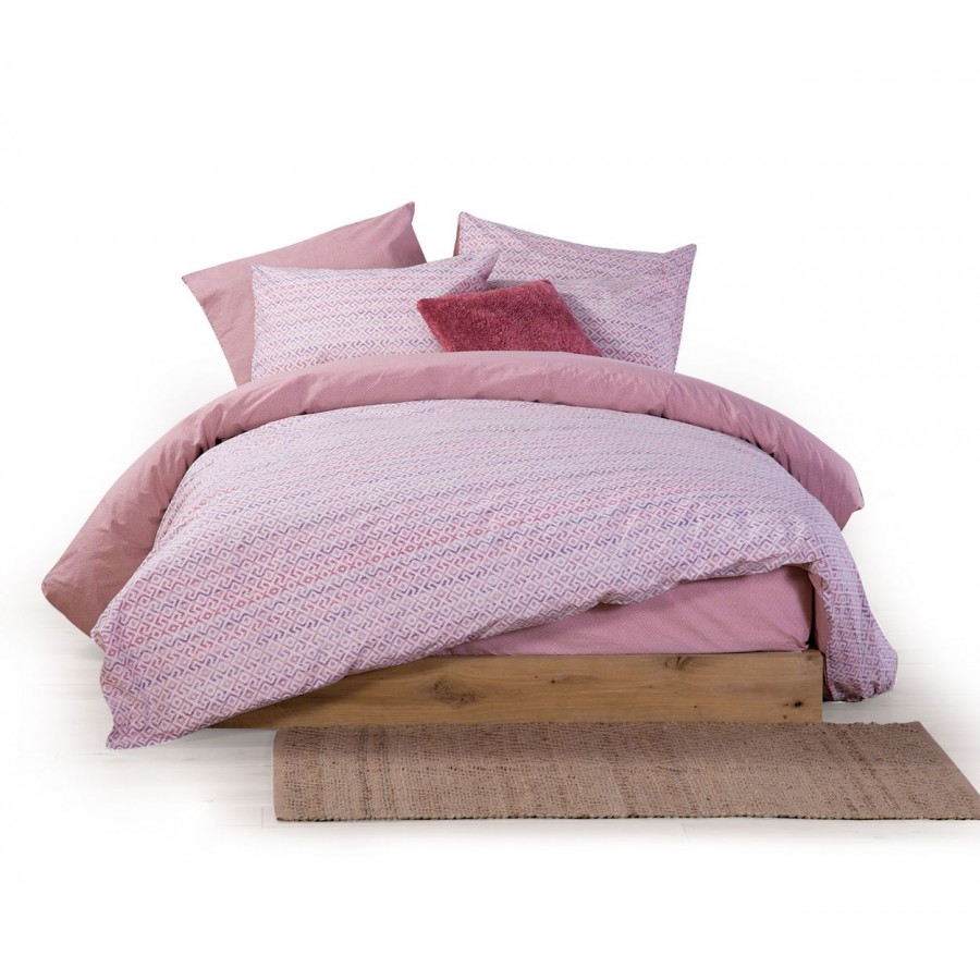 Σετ Σεντόνια King Size Optimist Με λάστιχο 180X200+32 Pink Nef-Nef