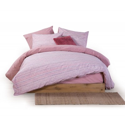 Σετ Σεντόνια King Size Optimist Με λάστιχο 180X200+32 Pink Nef-Nef