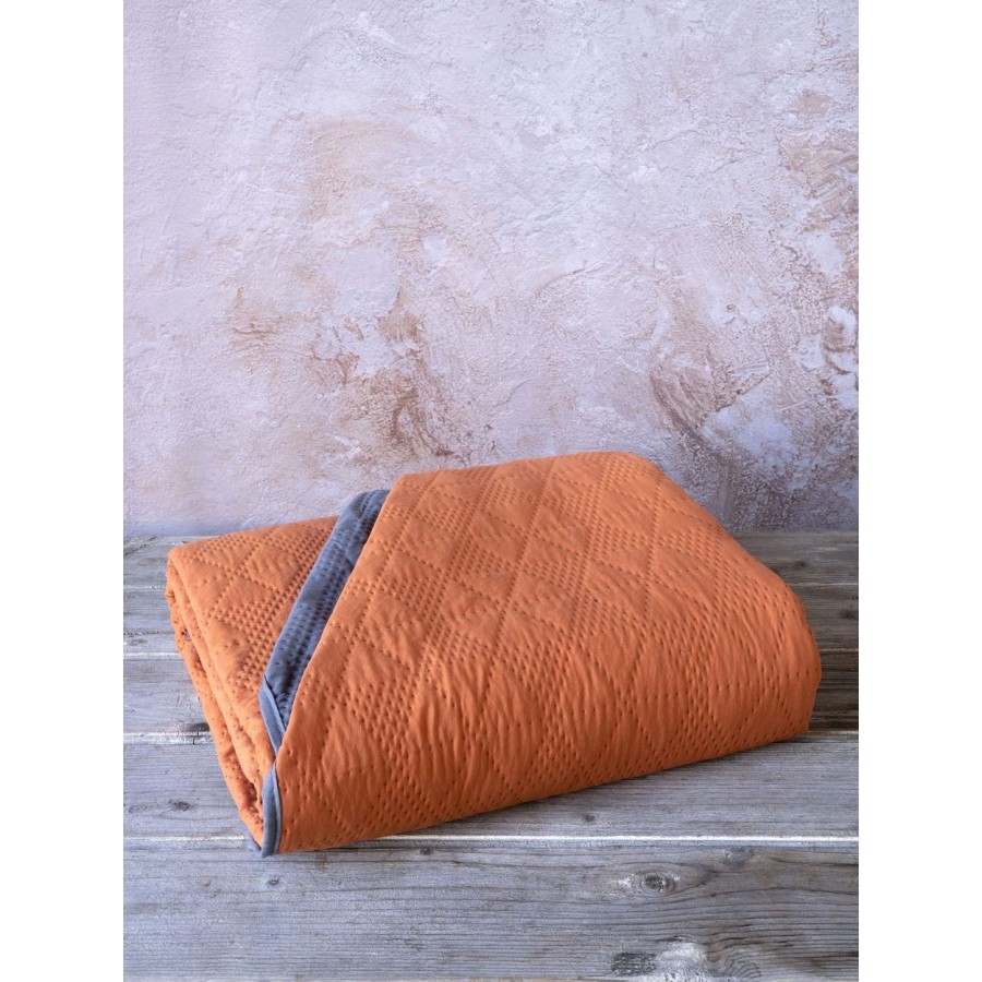 Κουβερλί King Size Armon Deep Orange Dark Gray 240X260 Nima Home