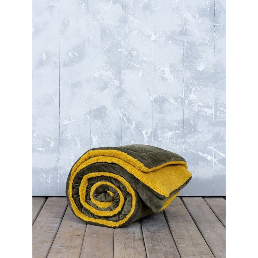 Κουβεροπάπλωμα Υπέρδιπλο 220X240 Nuan Brown Mustard Beige Nima Home