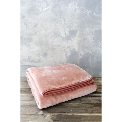 Κουβέρτα Βελουτέ Μονή 160X220 Coperta Pink Nima Home
