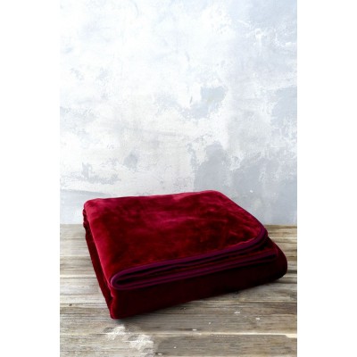 Κουβέρτα Βελουτέ Μονή 160X220 Coperta Wine Red Nima Home