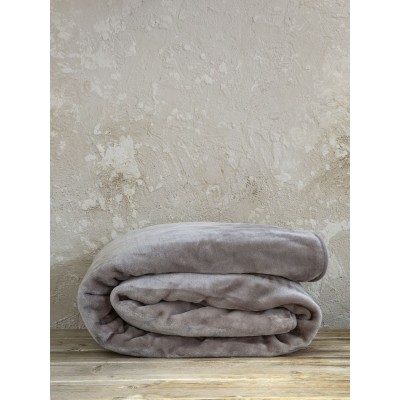 Κουβέρτα Βελουτέ Μονή Coperta Cigar Beige 160X220 Nima Home