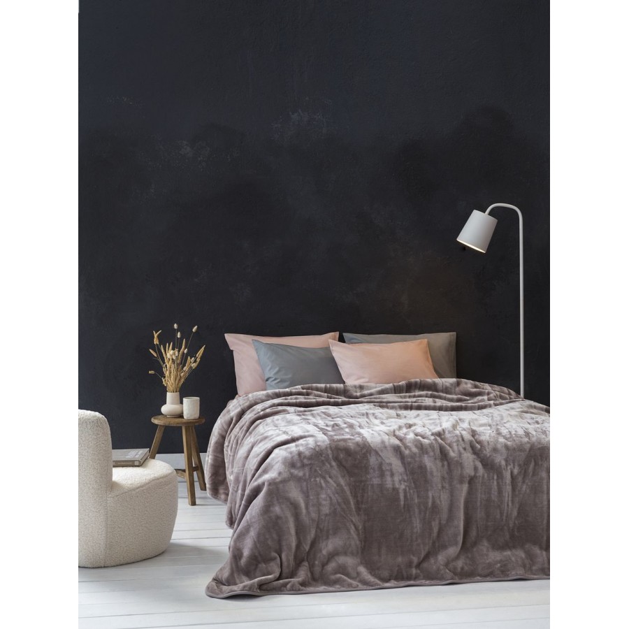 Κουβέρτα Βελουτέ Μονή Coperta Cigar Beige 160X220 Nima Home