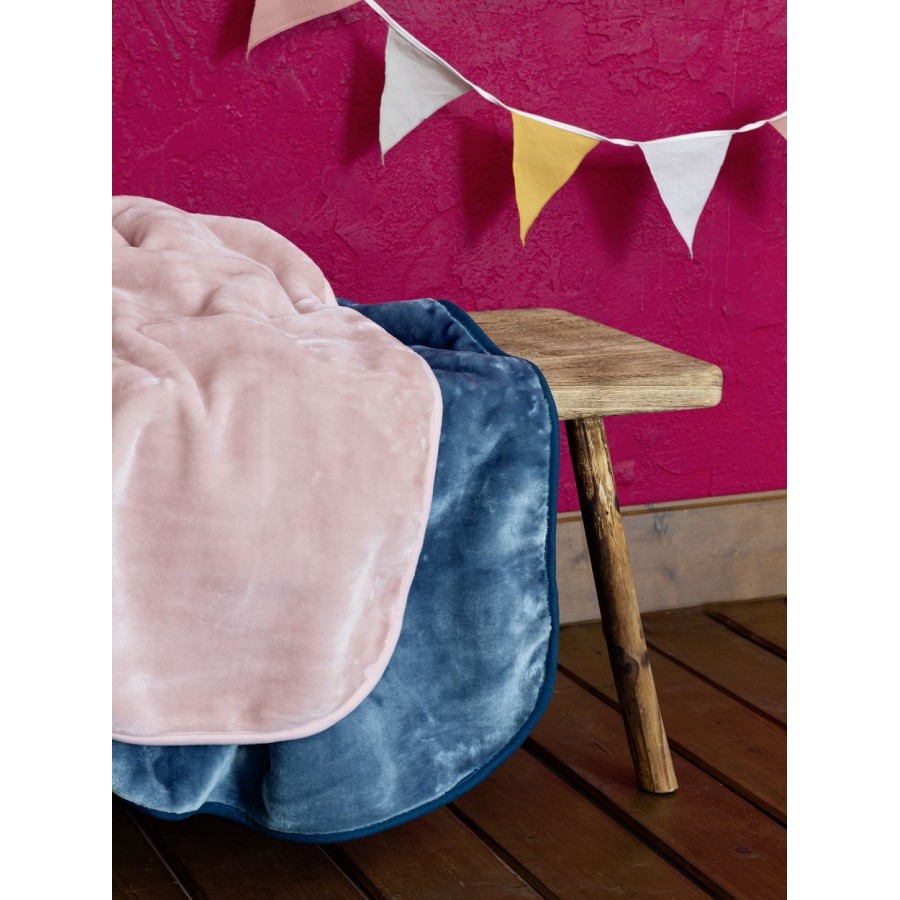 Κουβέρτα Βελουτέ Μονή Coperta Powder Pink 160X220 Nima Home