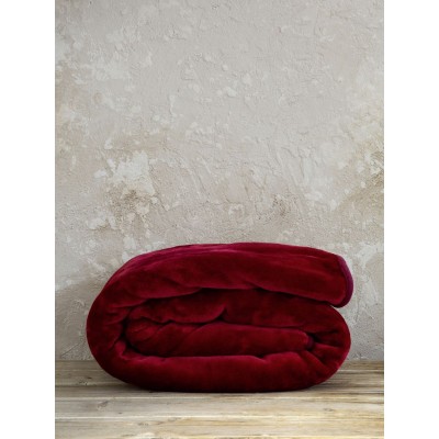 Κουβέρτα Βελουτέ Μονή Coperta Ruby Red 160X220 Nima Home