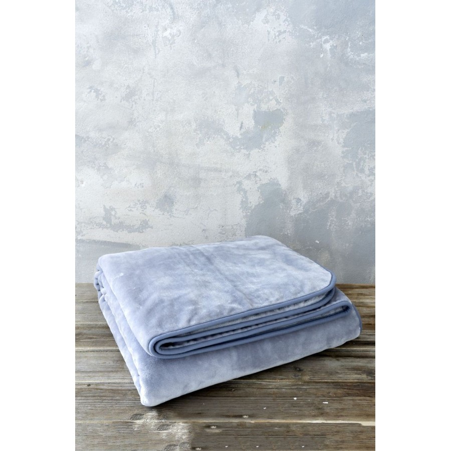 Κουβέρτα Βελουτέ Υπέρδιπλη 220X240 Coperta Steel Gray Nima Home