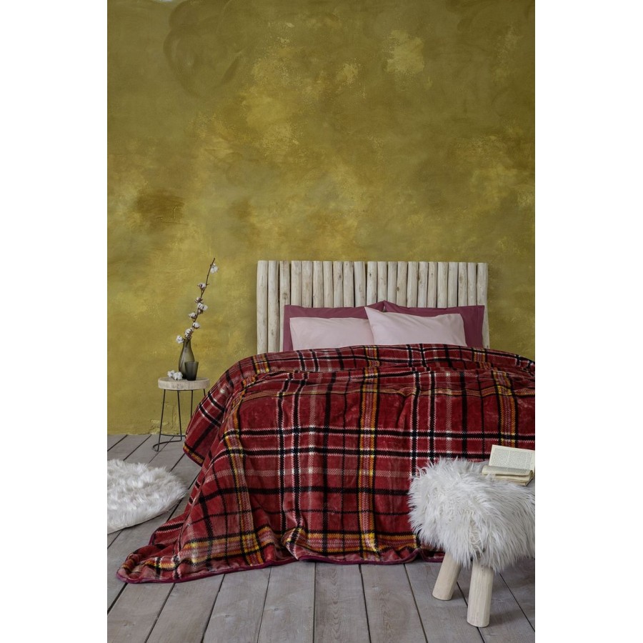 Κουβέρτα Βελουτέ Υπέρδιπλη 220X240 Kester Wine Red Nima Home Κουβέρτα Βελουτέ Υπέρδιπλη 220X240 Kester Wine Red Nima Home