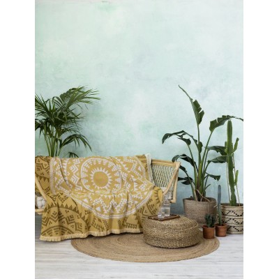 Ριχτάρι Πολυθρόνας Mandala Gold 180X180 Nima Home Ριχτάρι Πολυθρόνας Mandala Gold 180X180 Nima Home