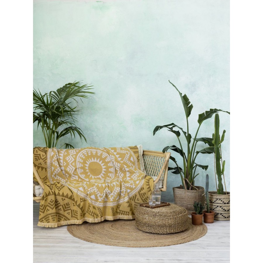 Ριχτάρι Πολυθρόνας Mandala Gold 180X180 Nima Home Ριχτάρι Πολυθρόνας Mandala Gold 180X180 Nima Home