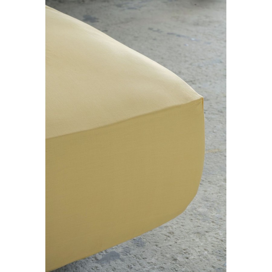 Σεντόνι Μεμονωμένο Μονό με Λάστιχο Unicolors Mustard Beige 100X200+32 Nima Home