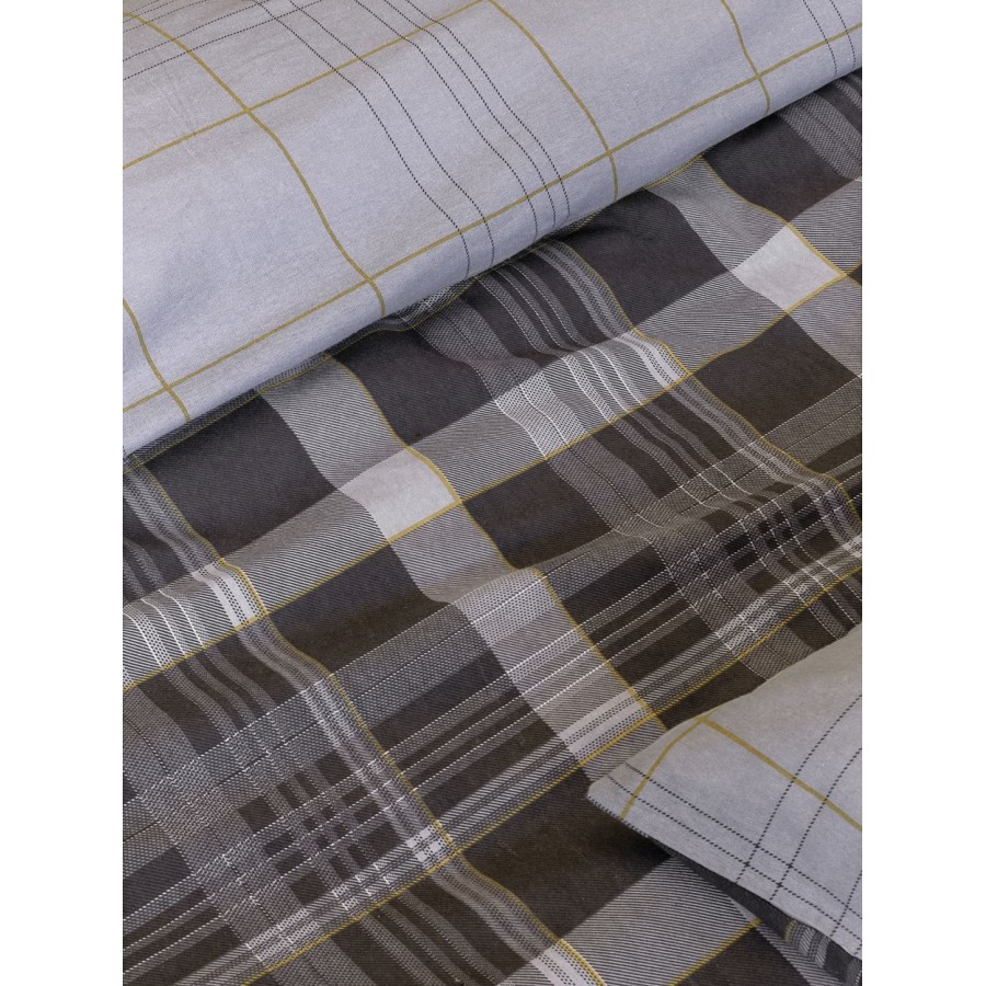 Σετ Παπλωματοθήκη Μονή Φανελένια Noit Dark Gray 160X240 Nima Home