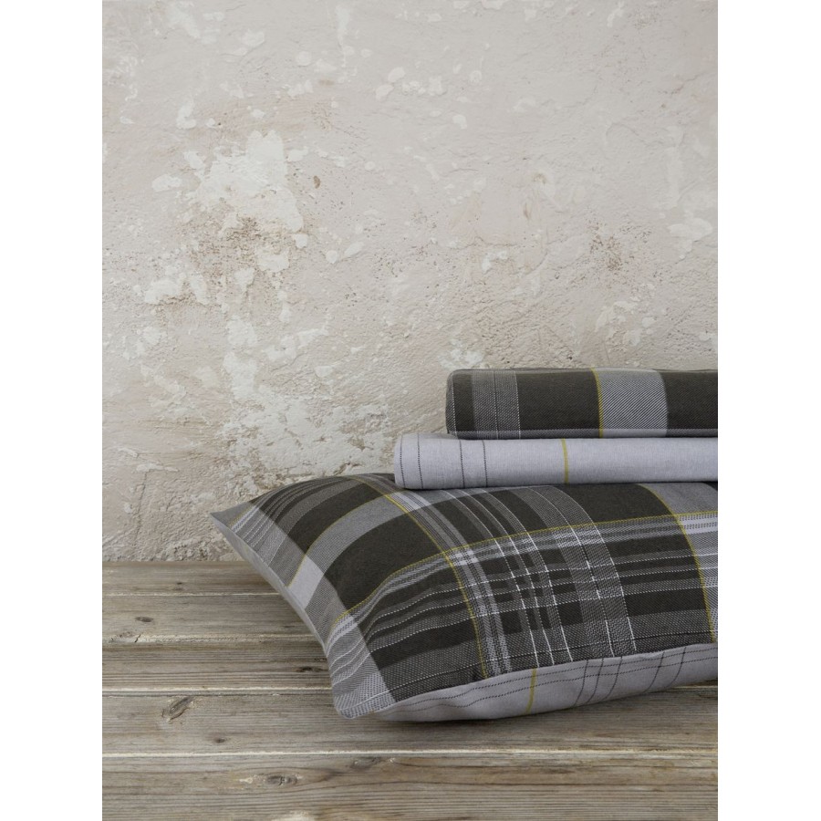 Σετ Παπλωματοθήκη Μονή Φανελένια Noit Dark Gray 160X240 Nima Home