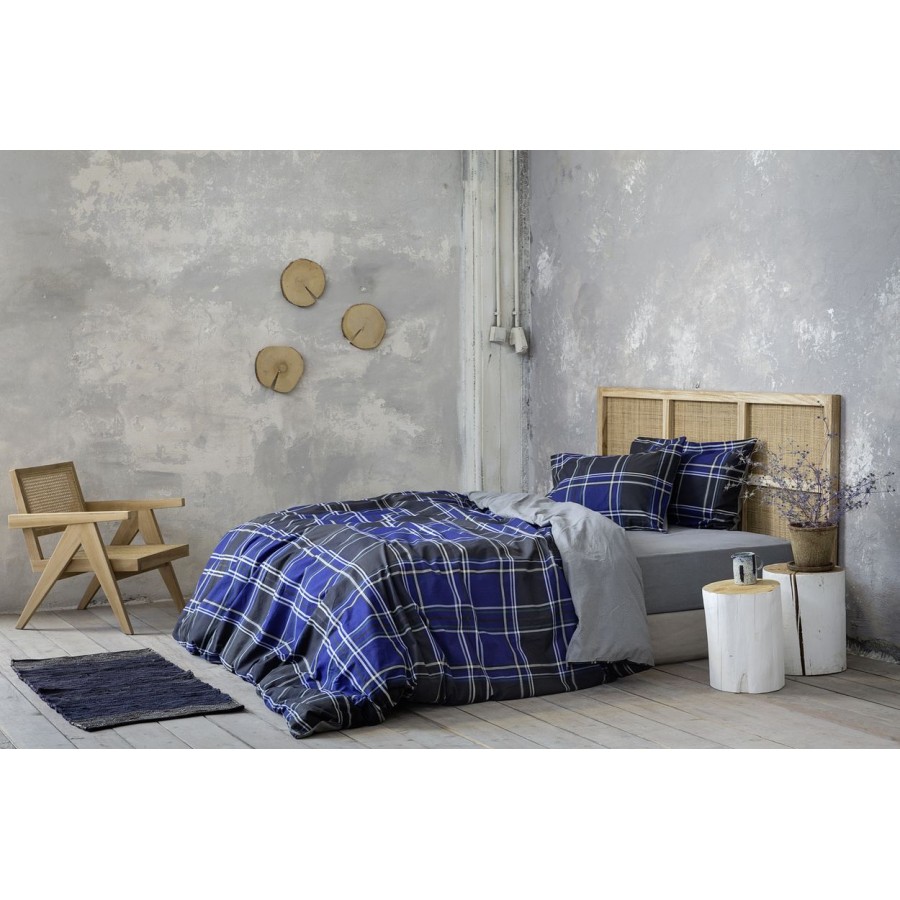 Σετ Σεντόνια Διπλά Duncan Blue Φανελένια 220X260 Nima Home Σετ Σεντόνια Διπλά Duncan Blue Φανελένια 220X260 Nima Home