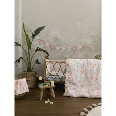 Σετ Σεντόνια Κούνιας Με λάστιχο Happy Monkey 70X140+15 Nima Home Σετ Σεντόνια Κούνιας Με λάστιχο Happy Monkey 70X140+15 Nima Home