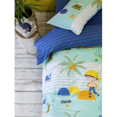 Σετ Σεντόνια Μονά Με λάστιχο Pirates Island 100X200+30 Nima Home Σετ Σεντόνια Μονά Με λάστιχο Pirates Island 100X200+30 Nima Home
