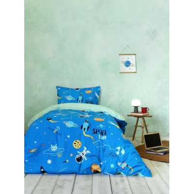 Σετ Σεντόνια Μονά Με λάστιχο Space Fun 100X200+30 Nima Home Σετ Σεντόνια Μονά Με λάστιχο Space Fun 100X200+30 Nima Home