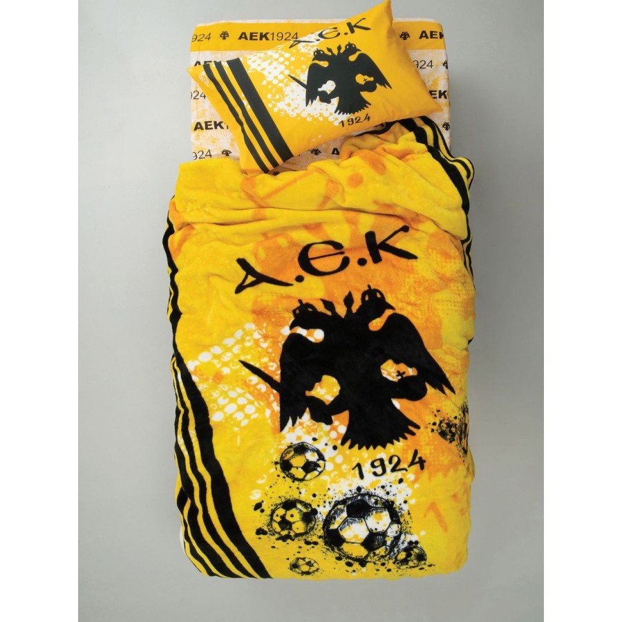 Κουβέρτα Ημίδιπλη Official Team Licenced Aek Velour/3 155X215 Palamaiki