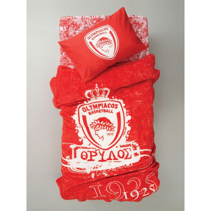 Κουβέρτα Ημίδιπλη Official Team Licenced Olympiakos Velour/3 155X215 Palamaiki