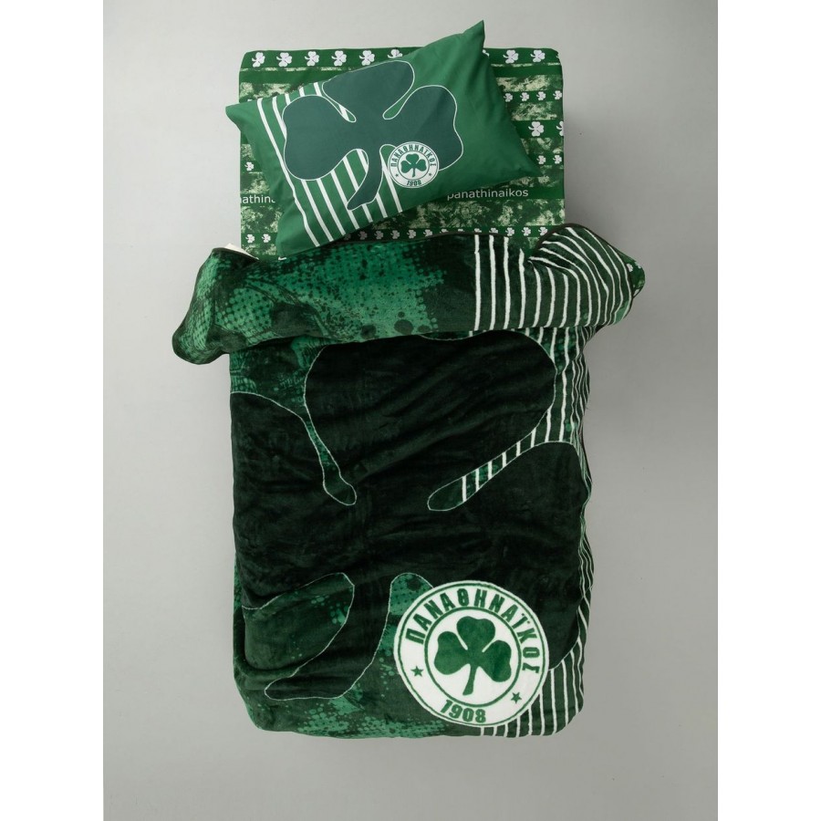 Κουβέρτα Ημίδιπλη Official Team Licenced Panathinaikos Velour/3 155X215 Palamaiki