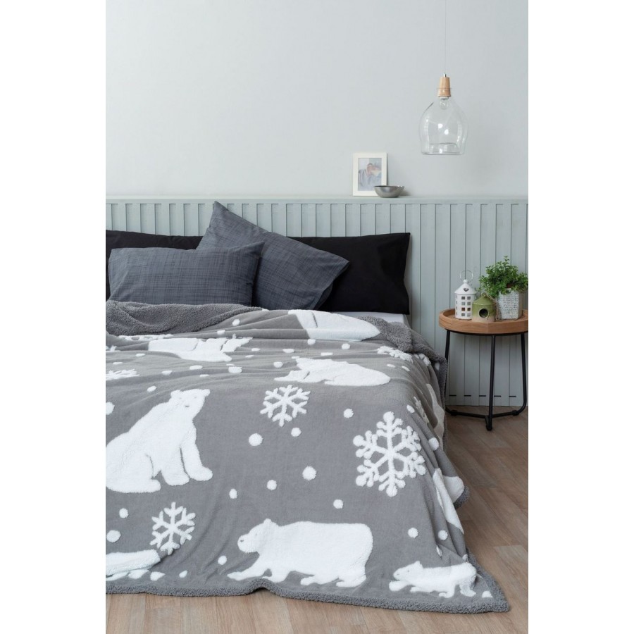 Κουβέρτα Υπέρδιπλη Polo Grey 220X240 Palamaiki