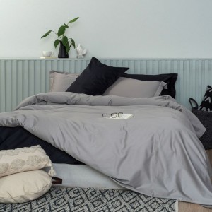 Ζεύγος Μαξιλαροθήκες Oxford Luxe Sateen Black 50X75 Palamaiki