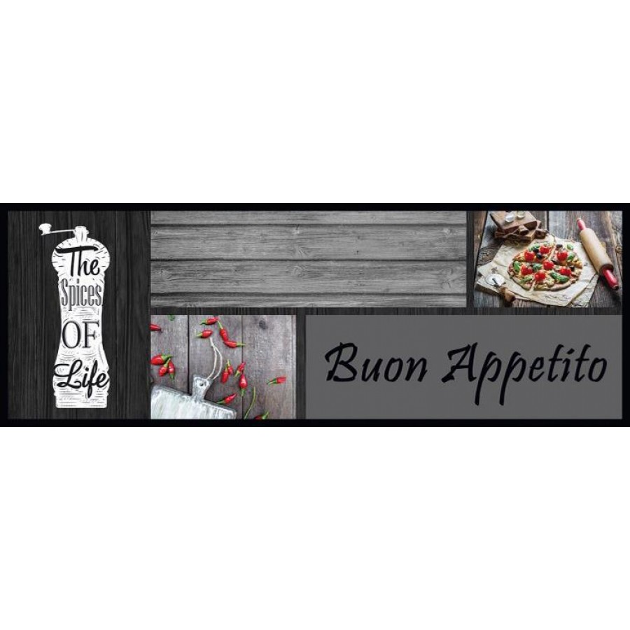 Ταπέτο κουζίνας Cook&Wash 304 Buon Appetito Grey 50X150 Sdim