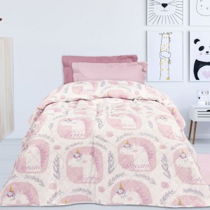 4857 Κουβερλί Μονό Kid 160X240 Λευκό Ροζ Λιλά Das Home