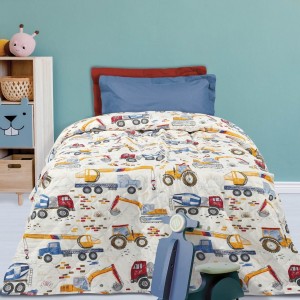4858 Κουβερλί Μονό Kid 160X240 Λευκό Μπλε Κίτρινο Das Home