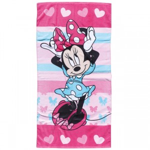 5862 Πετσέτα Θαλάσσης Minnie Hearts 70X140 Φούξια Μέντα Das Home