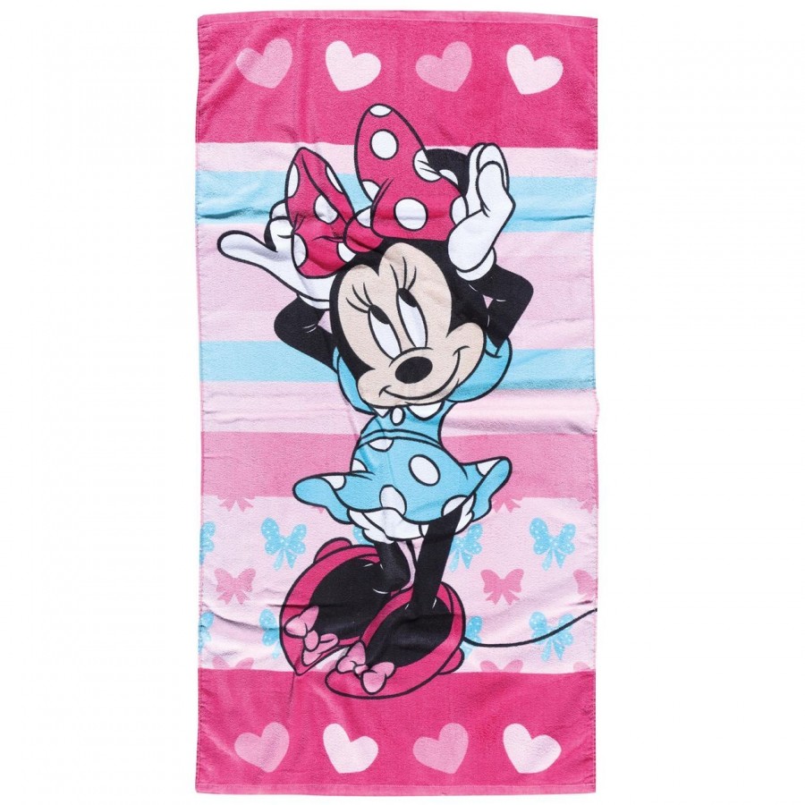 5862 Πετσέτα Θαλάσσης Minnie Hearts 70X140 Φούξια Μέντα Das Home