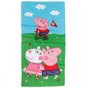 5863 Πετσέτα Θαλάσσης Peppa Pig 70X140 Μπλε Πράσινο Ροζ Das Home