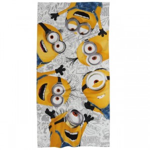 5866 Πετσέτα Θαλάσσης Minions 70X140 Κίτρινο Γκρι Das Home