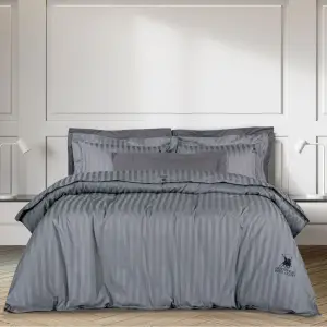 2152 Παπλωματοθήκη Σετ Υπέρδιπλη 220X240 Ανθρακί Greenwich Polo Club