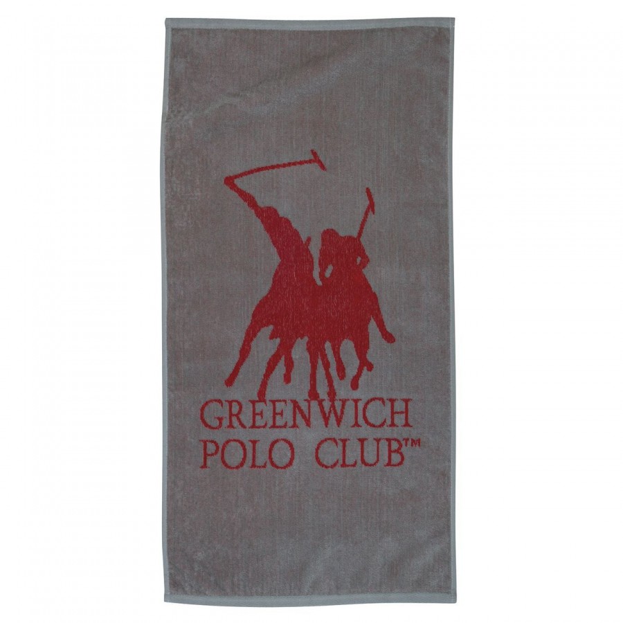 3036 Πετσέτα Γυμναστηρίου 45X90 Γκρι Κόκκινο Greenwich Polo Club