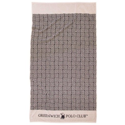 3732 Πετσέτα Θαλάσσης 90X170 Εκρού Μαύρο Greenwich Polo Club