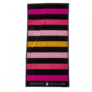 3768 Πετσέτα Θαλάσσης 90X180 Φούξια Κίτρινο Ροζ Greenwich Polo Club