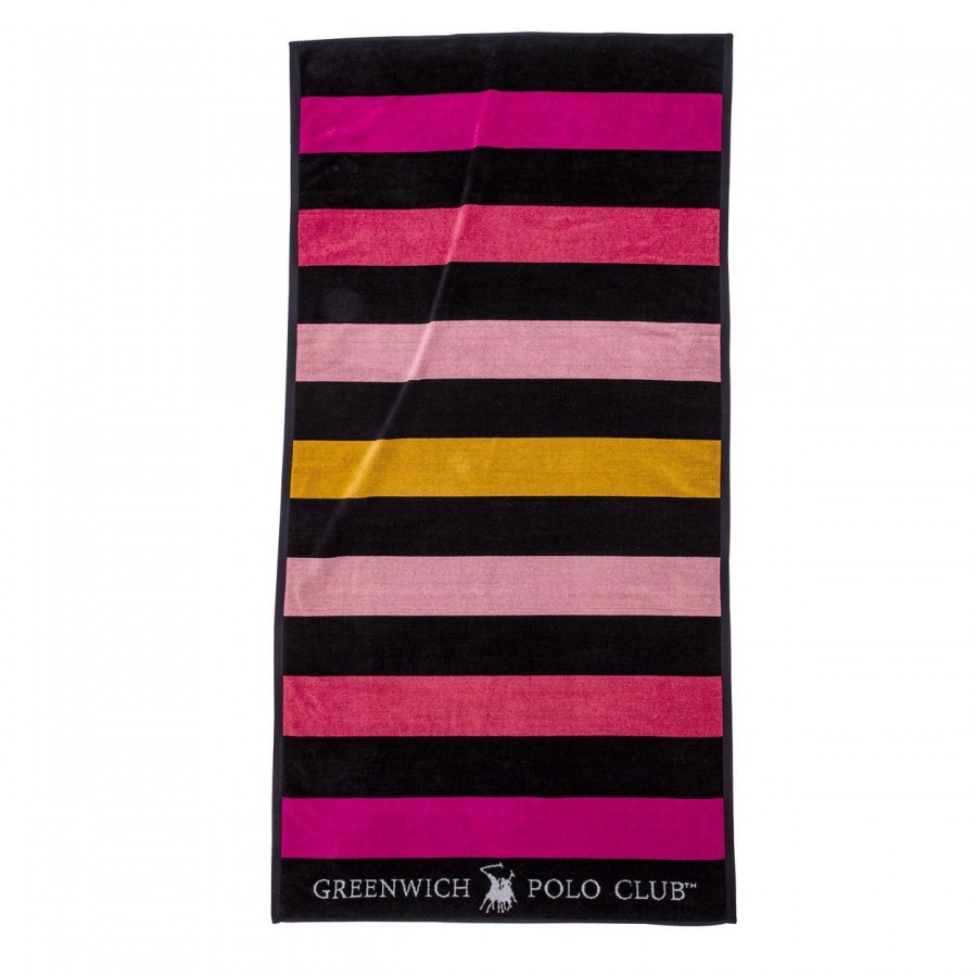 3768 Πετσέτα Θαλάσσης 90X180 Φούξια Κίτρινο Ροζ Greenwich Polo Club