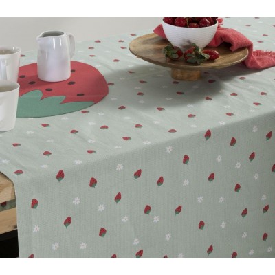 Αλέκιαστο Τραπεζομάντηλο Strawberry Taste 140X180 Green Nef-Nef