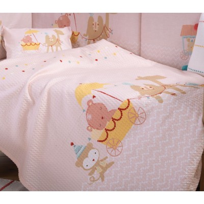 Βρεφική Κουβέρτα Κούνιας Πικέ Exploring Together 110X150 Pink Nef-Nef Βρεφική Κουβέρτα Κούνιας Πικέ Exploring Together 110X150 Pink Nef-Nef