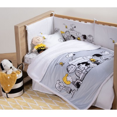 Βρεφική Κουβέρτα Sherpa Αγκαλιάς Peanuts Forever Grey 75X110 Nef-Nef