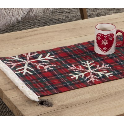 Χριστουγεννιάτικη Τραβέρσα Alfredo Red-Green 33X150 Nef-Nef