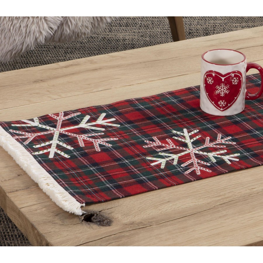 Χριστουγεννιάτικη Τραβέρσα Alfredo Red-Green 33X150 Nef-Nef