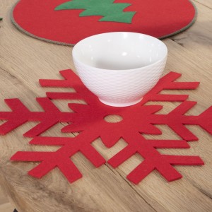 Χριστουγεννιάτικο Σουπλά Felt Snow Flake 2Τμχ Red 38X38 Nef-Nef