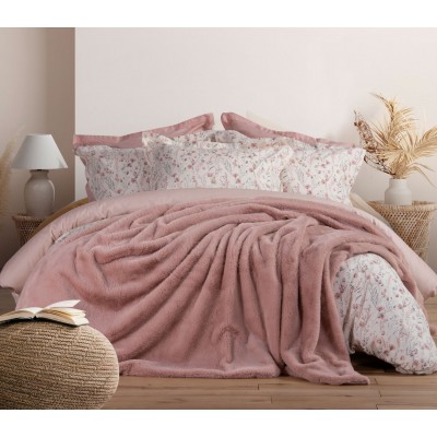 Κουβέρτα Με Γούνα Υπέρδιπλη Warmer Pink 240X220 Nef-Nef