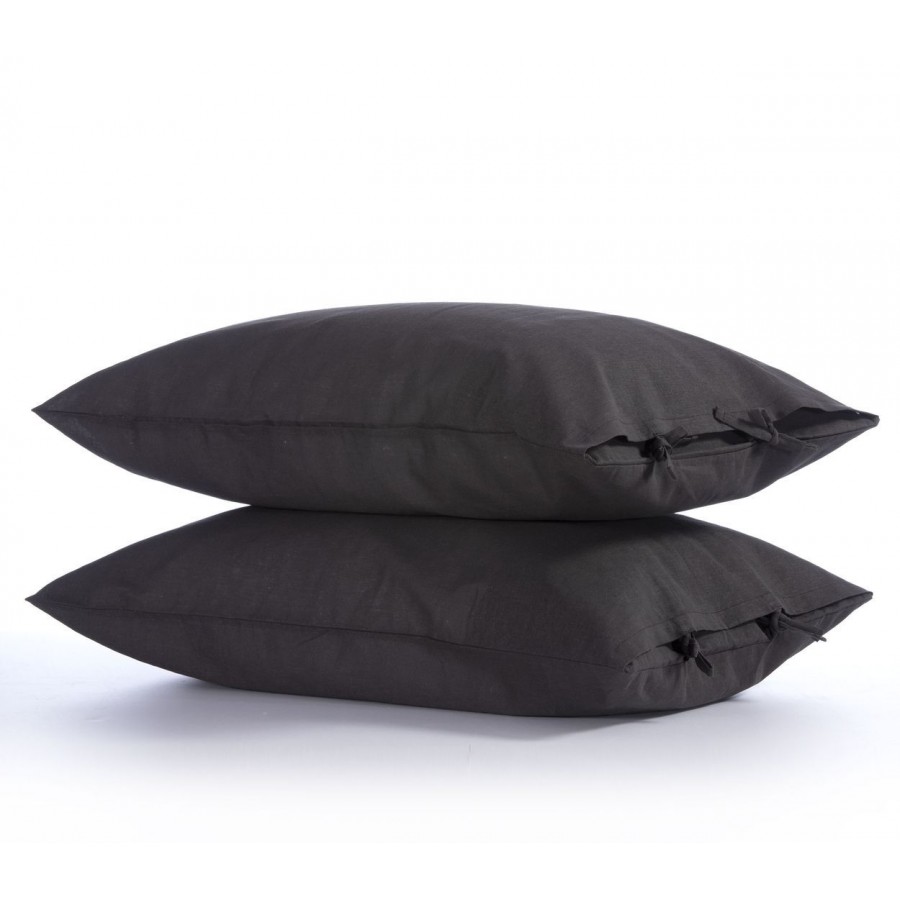 Μαξιλαροθήκη Σετ 2 Τεμαχίων Cotton-Linen Anthracite 52X72 Nef-Nef